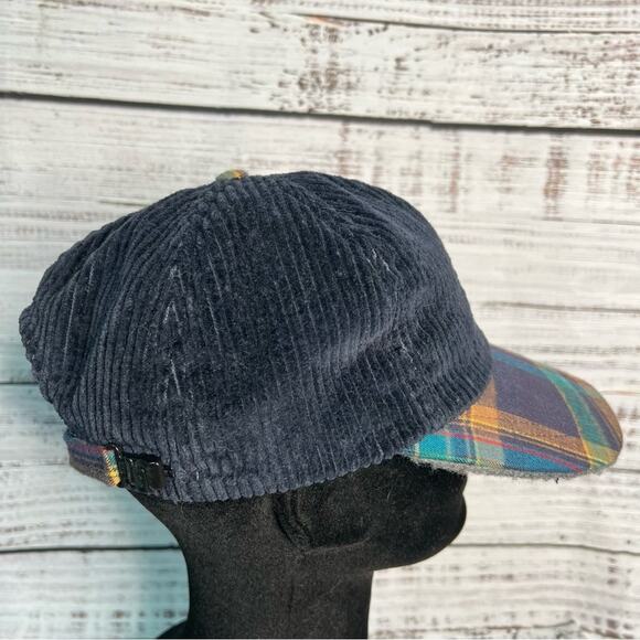 Vintage Made in USA Corduroy Hat Plaid Bill Lake of the Isles Small/Medium - Picture 3 of 11
